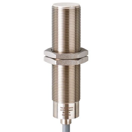 ifm electronic Inductive Threaded Barrel Proximity Sensor, M18, 5 mm Detection, PNP NO, 10 → 35 V dc [IG6614]; 162-700