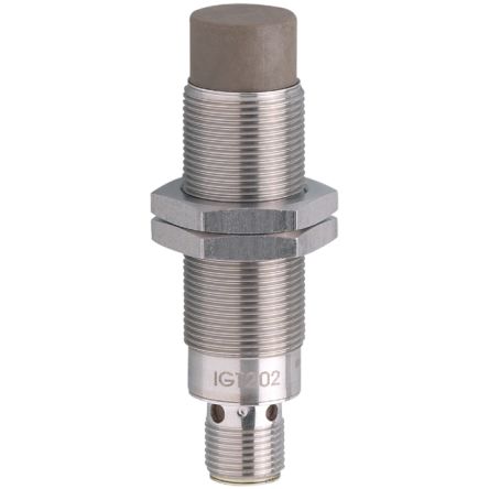 ifm electronic Inductive Threaded Barrel Proximity Sensor, M18, 12 mm Detection, PNP NO, 10 → 36 V dc [IGT220]; 162-768
