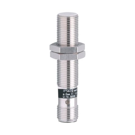 ifm electronic Inductive Threaded Barrel Proximity Sensor, M12, 2 mm Detection, PNP NO, 10 → 36 V dc [IF5670]; 162-942