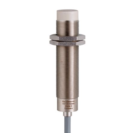 ifm electronic Inductive Threaded Barrel Proximity Sensor, M18, 8 mm Detection, PNP NO, 10 → 35 V dc [IG6119]; 163-012