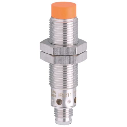 ifm electronic Inductive Threaded Barrel Proximity Sensor, M12, 7 mm Detection, PNP NO, 10 → 36 V dc [IFS211]; 163-042
