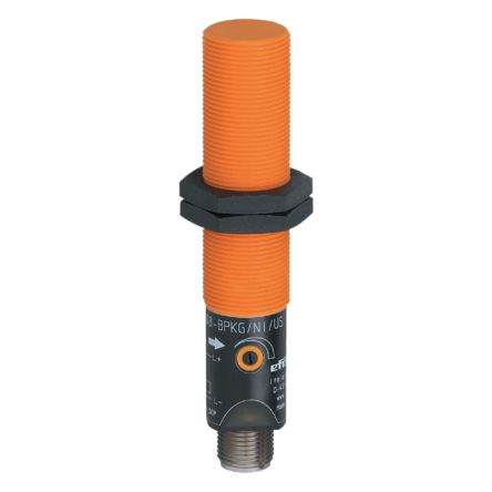 ifm electronic Capacitive Threaded Barrel Proximity Sensor, M18, 8 mm Detection, PNP NO, 10 → 36 V dc [KG5057]; 163-125