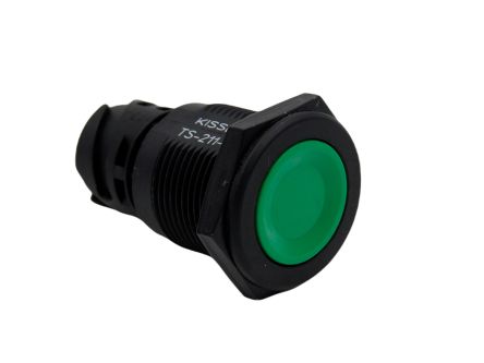 TE Connectivity KISSLING Series TS Series Push Button Switch, Momentary, Panel Mount, 30.5mm Cutout, SPDT, 9 → [TS-211-GN11]; 170-728