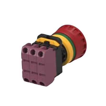 TE Connectivity PBES22 Series Emergency Stop Push Button, Panel Mount, 22.3mm Cutout, 3 NC, IP20, IP65 [PBES22N03R]; 171-024