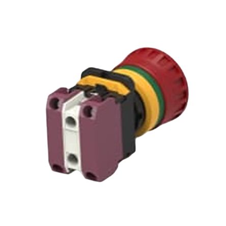 TE Connectivity PBES22 Series Illuminated Emergency Stop Push Button, Panel Mount, 22.3mm Cutout, 2NC, IP20, IP65 [PBES22L022R]; 171-043