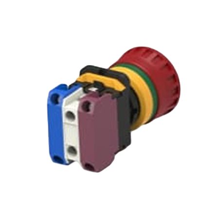 TE Connectivity PBES22 Series Illuminated Emergency Stop Push Button, Panel Mount, 22.3mm Cutout, SPDT, IP20, IP65 [PBES22L11HR]; 171-063