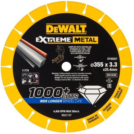 DeWALT DT402 Diamond Cutting Disc, 355mm, 1 in pack [DT40257-QZ]; 172-365