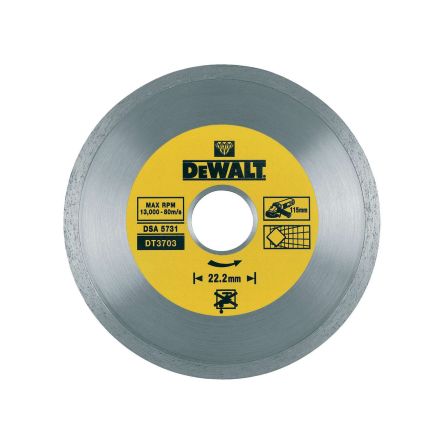 DeWALT DT3703-QZ Diamond Cutting Wheel, 115mm Diameter [DT3703-QZ]; 172-368