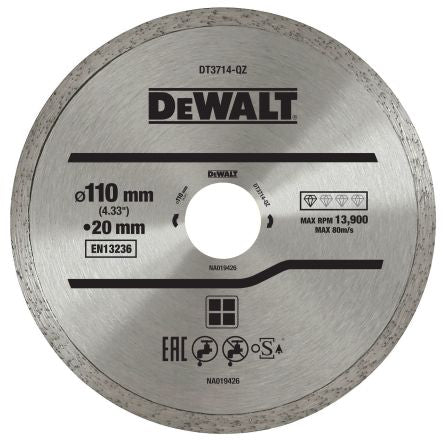 DeWALT DT3714-QZ Diamond Cutting Wheel, 110mm Diameter [DT3714-QZ]; 172-781