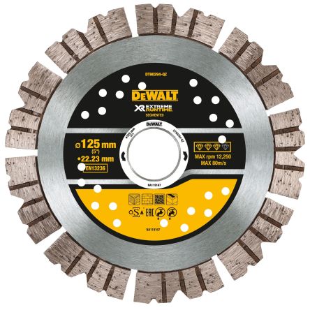 DeWALT DT902 Diamond Cutting Disc, 125mm, 1 in pack [DT90294-QZ]; 172-946
