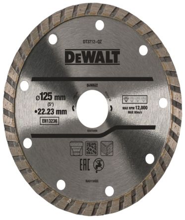 DeWALT DT3712-QZ Diamond Cutting Wheel, 125mm Diameter [DT3712-QZ]; 172-953