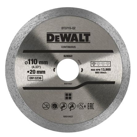 DeWALT DT3715-QZ Diamond Cutting Wheel, 110mm Diameter [DT3715-QZ]; 173-344