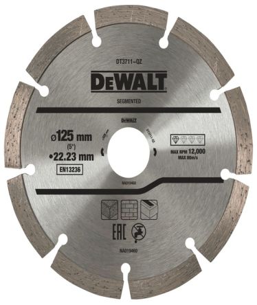 DeWALT DT3711-QZ Diamond Cutting Wheel, 125mm Diameter [DT3711-QZ]; 173-415