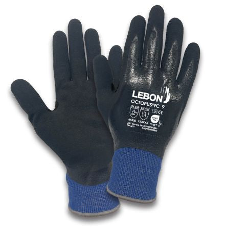 Lebon Protection OCTOPUS FC Black, Blue Polyethylene Abrasion Resistant, Cut Resistant, Puncture Resistant, Tear [OCTOPUS/FC/11]; 173-514