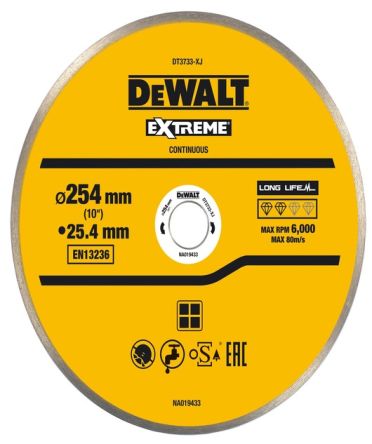 DeWALT DT3733-XJ Diamond Cutting Wheel, 254mm Diameter [DT3733-XJ]; 173-674