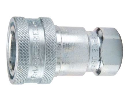 Parker Steel Female Hydraulic Quick Connect Coupling, BSP 1/4 Female [H2-62-BSPP]; 173-756
