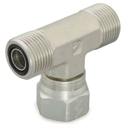 Parker Hydraulic Tee Threaded Adaptor 1/4 in to Male O-Ring Face Seal, 4S6MLOS [4S6MLOS]; 173-957