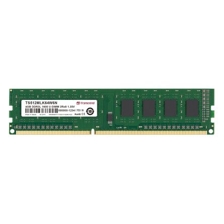 Transcend 4 GB DDR3L RAM, 1600Mbit/s, UDIMM, 1.35V [TS512MLK64W6N]; 174-212