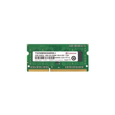 Transcend 2 GB DDR3L RAM, 1600Mbit/s, SODIMM, 1.35V [TS256MSK64W6N-I]; 174-214