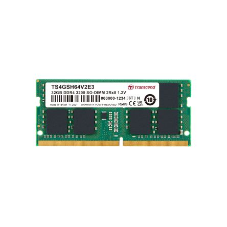Transcend 32 GB DDR4 Desktop, Laptop RAM, 3200Mbit/s, SODIMM, 1.2V [TS4GSH64V2E3]; 174-222