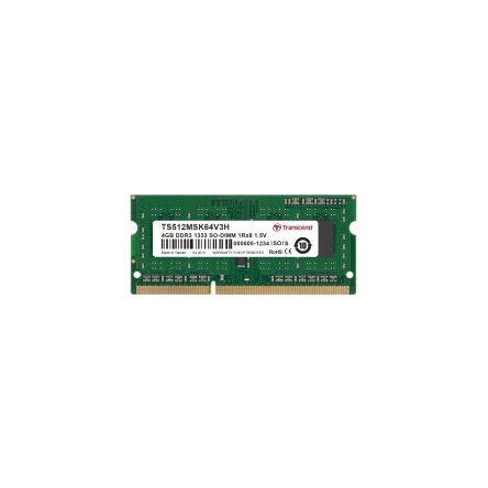 Transcend 4 GB DDR3 Desktop, Laptop RAM, 1333Mbit/s, SODIMM, 1.5V [TS512MSK64V3H]; 174-229