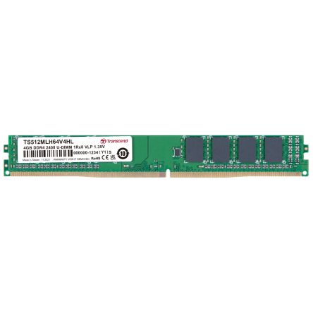 Transcend 4 GB DDR4 RAM, 2400Mbit/s, UDIMM, 1.2V [TS512MLH64V4HL]; 174-236
