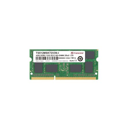 Transcend 4 GB DDR3 Desktop, Server RAM, 1333Mbit/s, SODIMM, 1.5V [TS512MSK72V3N-I]; 174-238