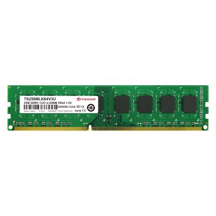 Transcend 2 GB DDR3 Desktop, Laptop RAM, 1333Mbit/s, UDIMM, 1.5V [TS256MLK64V3U]; 174-248