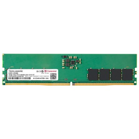 Transcend 16 GB DDR5 Server RAM, 4800Mbit/s, UDIMM, 1.1V [TS2GLA64V8E]; 174-302