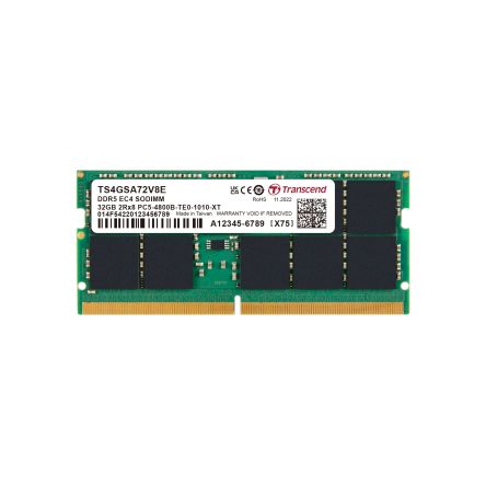 Transcend 32 GB DDR5 Desktop, Server RAM, 4800Mbit/s, SODIMM, 1.1V [TS4GSA72V8E]; 174-317
