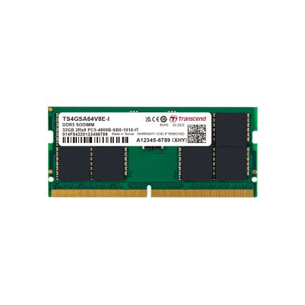 Transcend 32 GB DDR5 RAM, 4800Mbit/s, SODIMM, 1.1V [TS4GSA64V8E-I]; 174-336