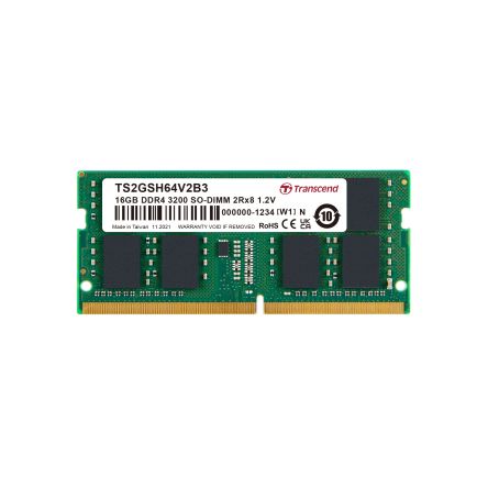 Transcend 16 GB DDR4 Desktop, Laptop RAM, 3200Mbit/s, SODIMM, 1.2V [TS2GSH64V2B3]; 174-957