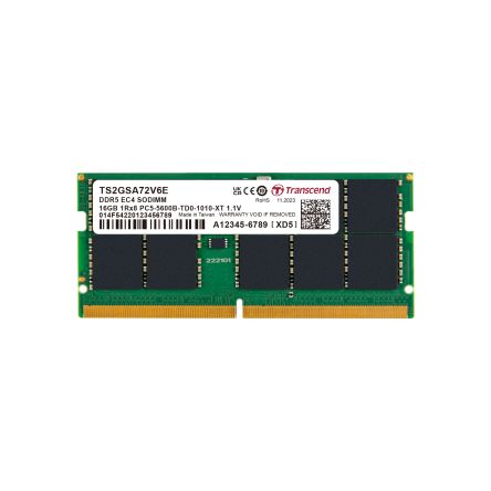 Transcend 16 GB DDR5 Desktop, Laptop RAM, 5600Mbit/s, SODIMM, 1.1V [TS2GSA72V6E]; 174-966