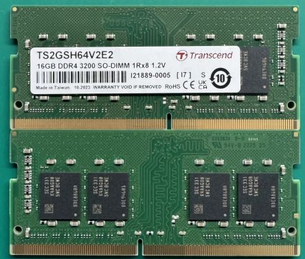 Transcend 16 GB DDR4 Desktop, Laptop RAM, 3200Mbit/s, SODIMM, 1.2V [TS2GSH64V2E2]; 174-969