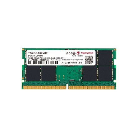 Transcend 16 GB DDR5 Server RAM, 4800Mbit/s, SODIMM, 1.1V [TS2GSA64V8E]; 174-970