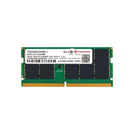Transcend 16 GB DDR5 Desktop, Laptop RAM, 4800Mbit/s, SODIMM, 1.1V [TS2GSA72V8E-I]; 174-976