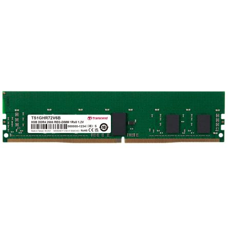 Transcend 8 GB DDR4 Server RAM, 2666Mbit/s, RDIMM, 1.2V [TS1GHR72V6B]; 174-985