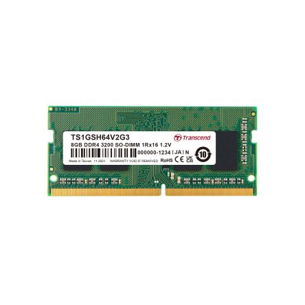 Transcend 8 GB DDR4 Desktop, Laptop RAM, 3200Mbit/s, SODIMM, 1.2V [TS1GSH64V2G3]; 174-986