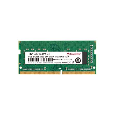 Transcend 8 GB DDR4 RAM, 2400Mbit/s, SODIMM, 1.2V [TS1GSH64V4B-I]; 174-989