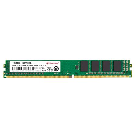 Transcend 8 GB DDR4 Server RAM, 2666Mbit/s, UDIMM, 1.2V [TS1GLH64V6BL]; 174-994