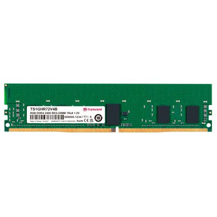 Transcend 8 GB DDR4 Server RAM, 2400Mbit/s, RDIMM, 1.2V [TS1GHR72V4B]; 174-997