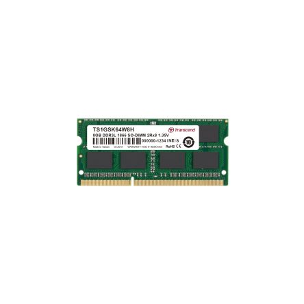 Transcend 8 GB DDR3L RAM, 1866Mbit/s, SODIMM, 1.35V [TS1GSK64W8H]; 175-010