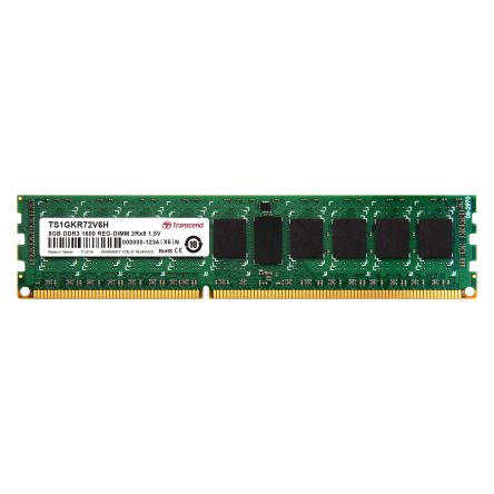 Transcend 8 GB DDR3 RAM, 1600Mbit/s, RDIMM, 1.5V [TS1GKR72V6H]; 175-011