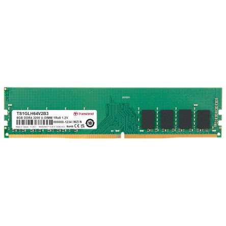 Transcend 8 GB DDR4 Desktop, Laptop RAM, 3200Mbit/s, UDIMM, 1.2V [TS1GLH64V2B3]; 175-014