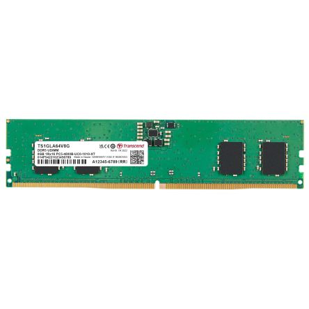Transcend 8 GB DDR5 Server RAM, 4800Mbit/s, UDIMM, 1.1V [TS1GLA64V8G]; 175-042