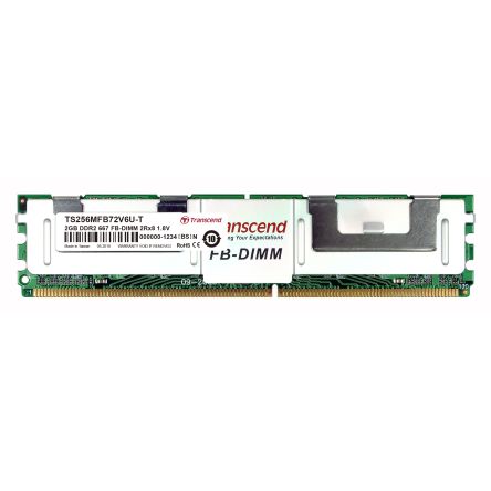 Transcend 2 GB DDR2 Server RAM, 667Mbit/s, DIMM, 1.8V [TS256MFB72V6U-T]; 175-068