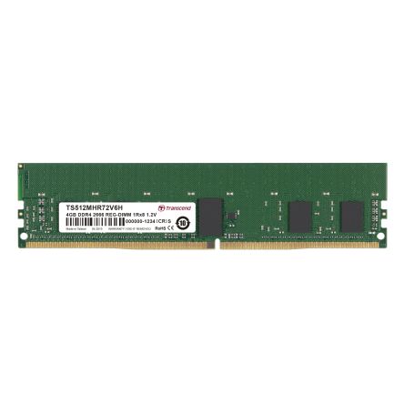 Transcend 4 GB DDR4 Server RAM, 2666Mbit/s, RDIMM, 1.2V [TS512MHR72V6H]; 175-077