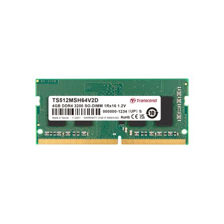 Transcend 4 GB DDR4 RAM, 3200Mbit/s, SODIMM, 1.2V [TS512MSH64V2D]; 175-080