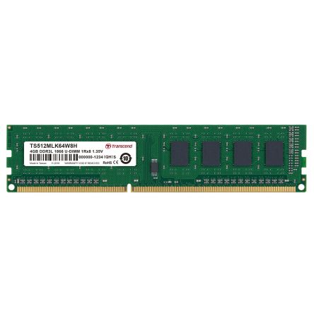 Transcend 4 GB DDR3L RAM, 1866Mbit/s, UDIMM, 1.35V [TS512MLK64W8H]; 175-085
