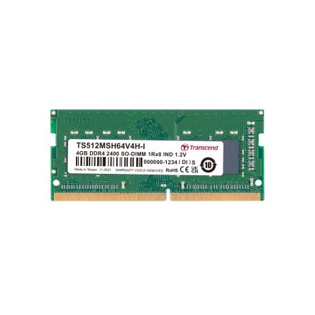 Transcend 4 GB DDR4 RAM, 2400Mbit/s, SODIMM, 1.2V [TS512MSH64V4H-I]; 175-096